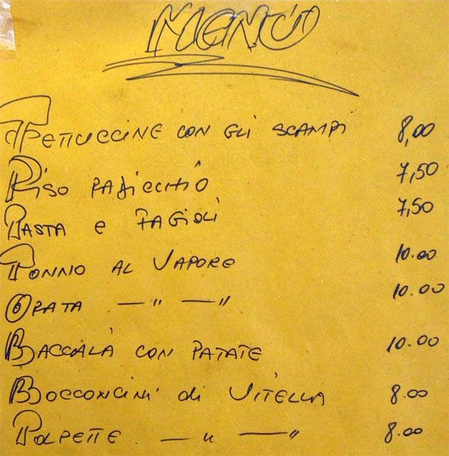 Menu di Forno Ceccacci 