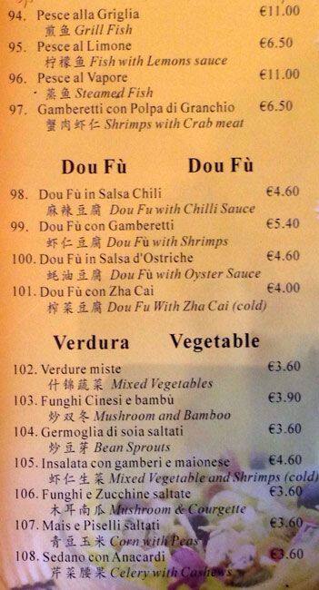 Menu di Città Sovrana 