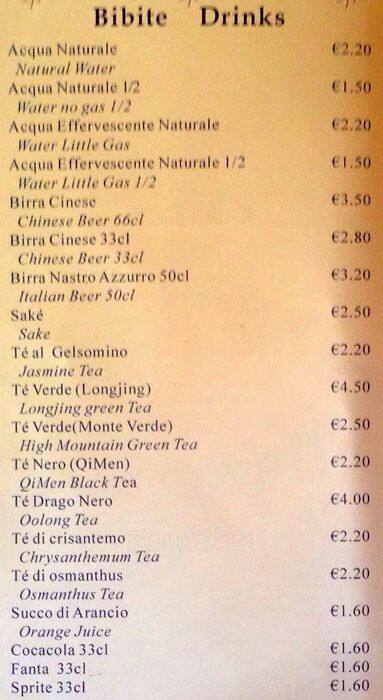 Menu di Città Sovrana 