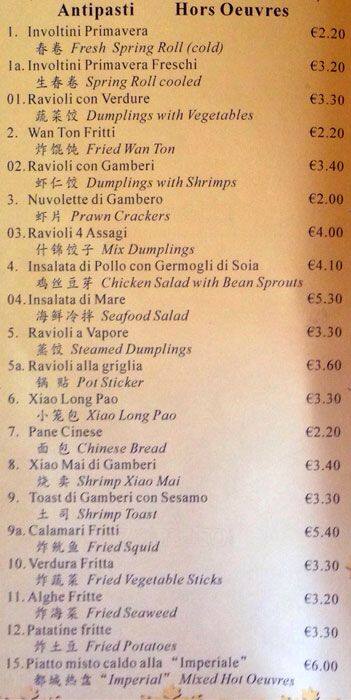 Menu di Città Sovrana 