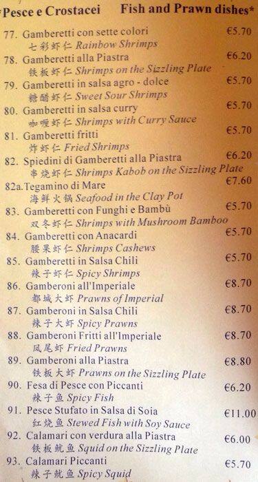 Menu di Città Sovrana 