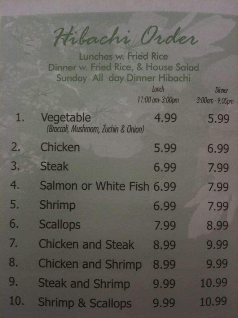 Hibachi Anese Express Menu Urbanspoon Zomato Hibachi Anese Express Newton Menu
