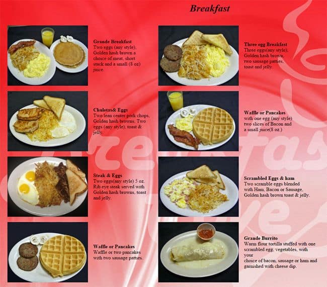 Menu at Breakfast Cove restaurant, Covington, U.S. 51 S