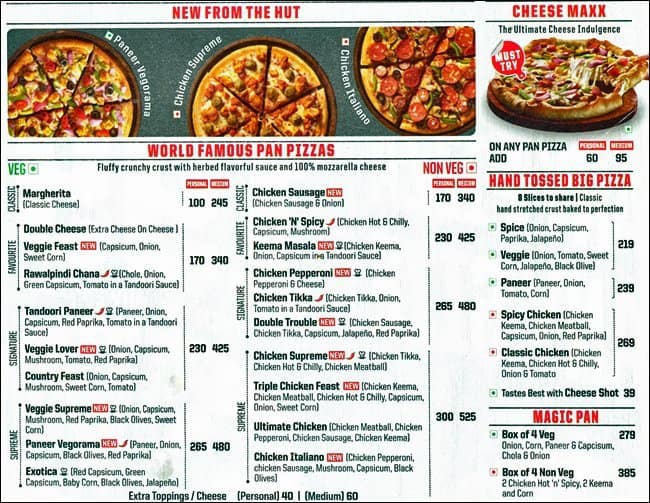 Pizza Hut Delivery Menu, Menu for Pizza Hut Delivery, Yelahanka ...