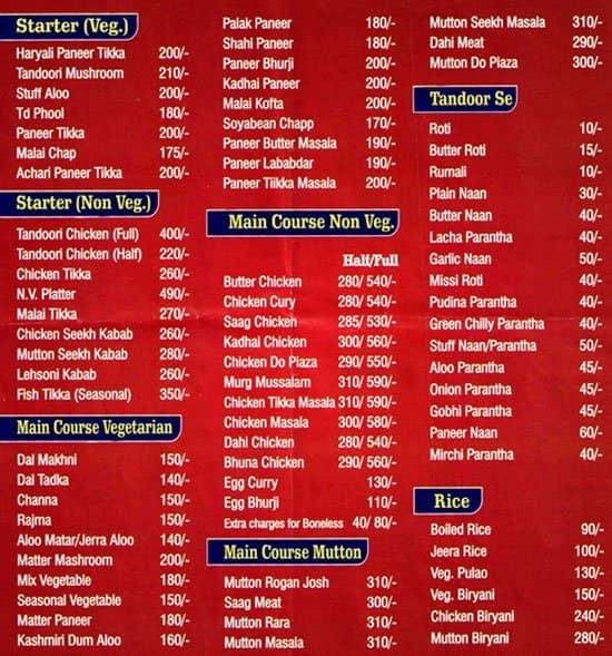 English Dairy Menu, Menu for English Dairy, Connaught Place, New Delhi