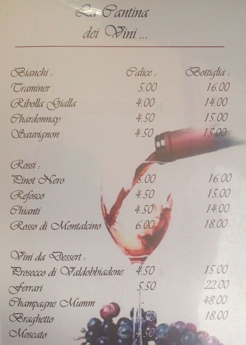 Menu di Ristorante Lounge Bar La Corte 