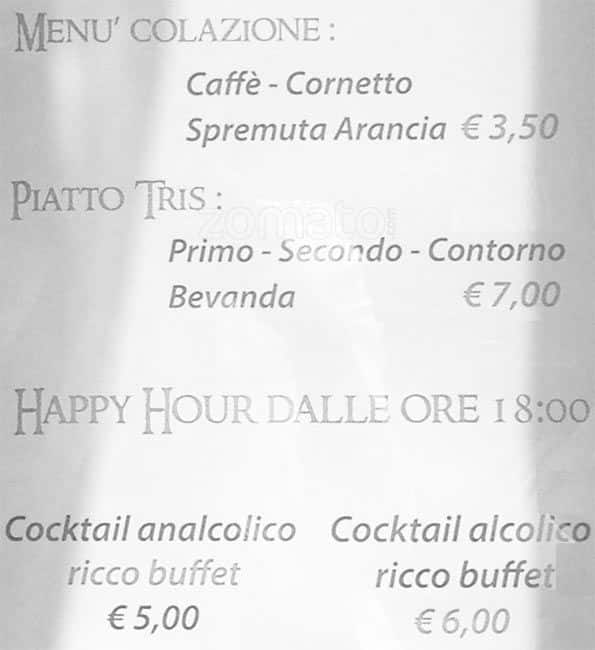 Menu di Ristorante Lounge Bar La Corte 