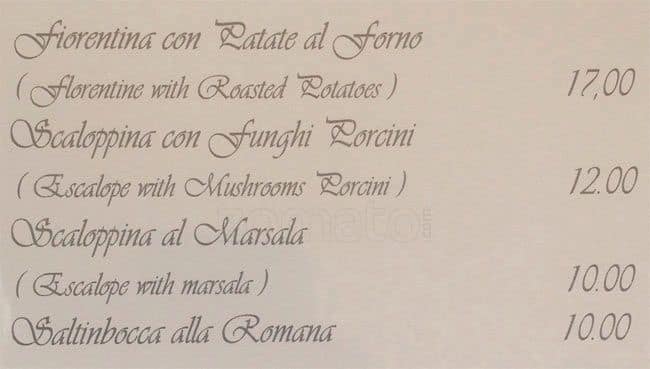 Menu di Ristorante Lounge Bar La Corte 