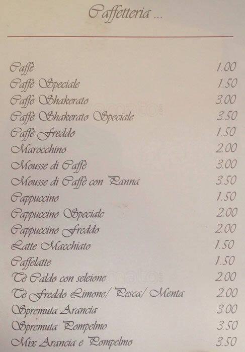 Menu di Ristorante Lounge Bar La Corte 