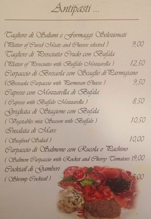 Menu di Ristorante Lounge Bar La Corte 