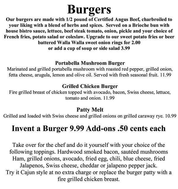 Yankee Grill menu