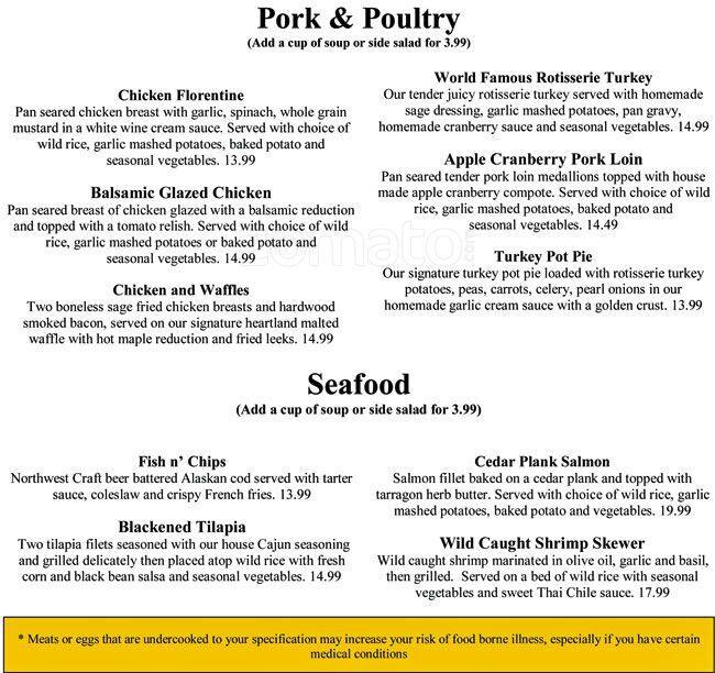 Yankee Grill menu