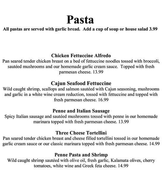 Yankee Grill menu