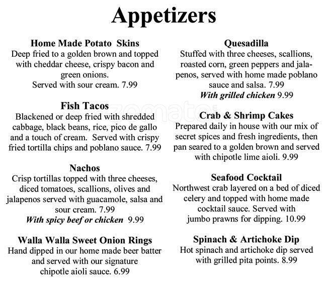 Yankee Grill menu