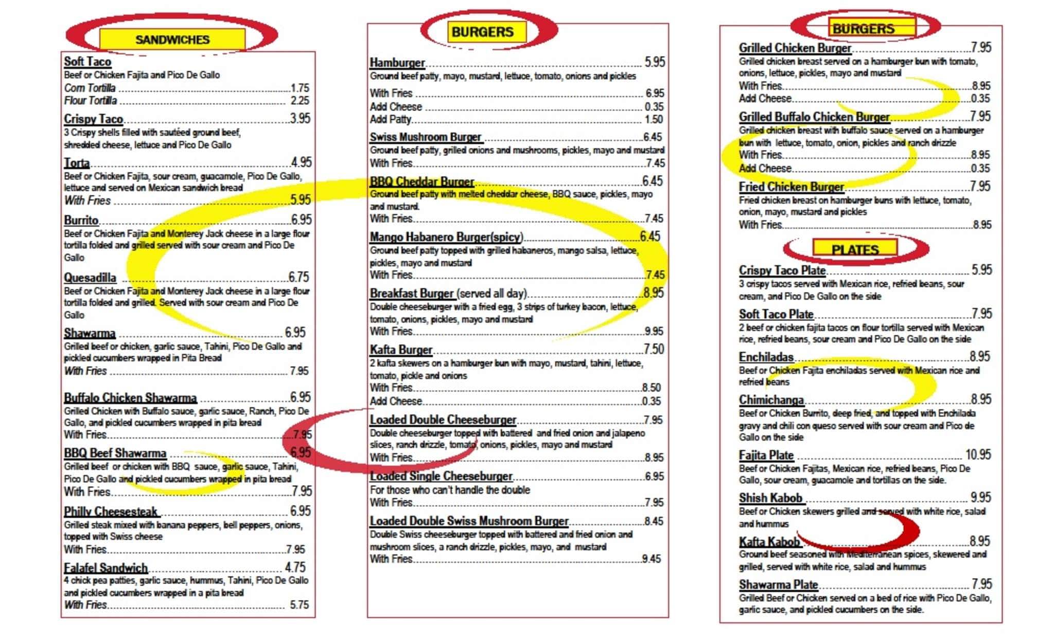 Menu at M&M Grill restaurant, Houston, Almeda Rd