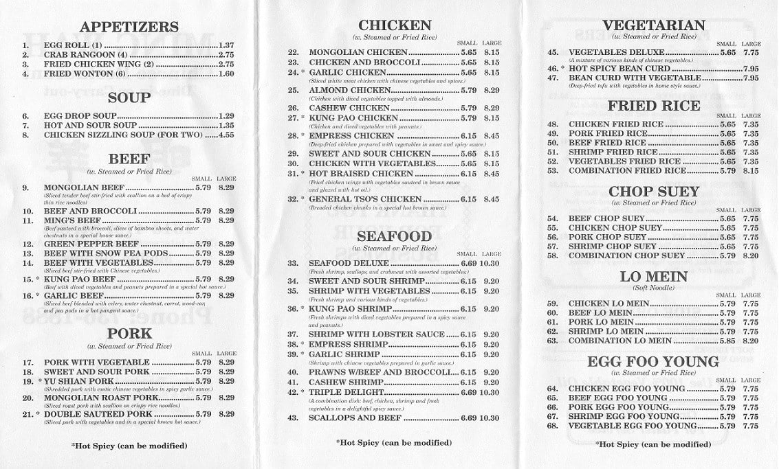 pik wah chinese new year menu