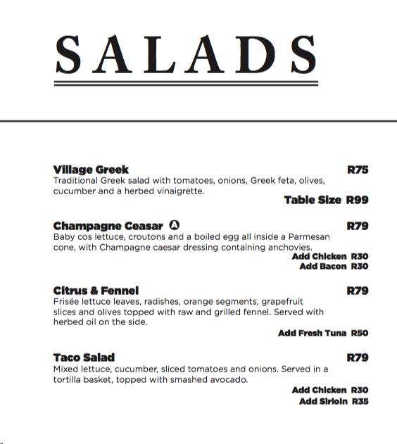 Salsa Kyalami Menu at Geraldine Simmons blog