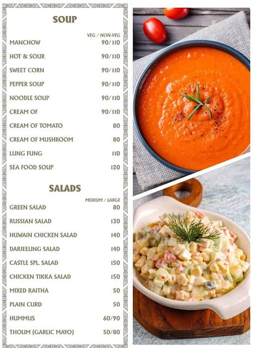 Menu of Castle Restaurant, BTM, Bangalore