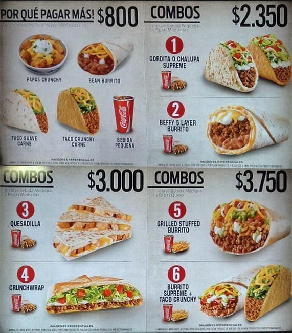 Taco bell menu