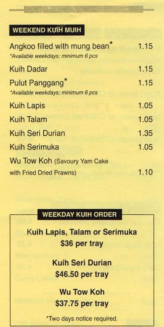 Menu at One2Snacks restaurant, Toronto