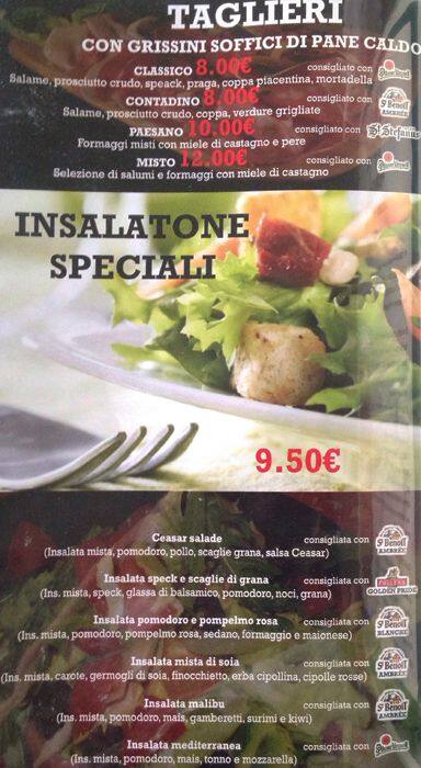 Menu di Pils Pub Arco della Pace 