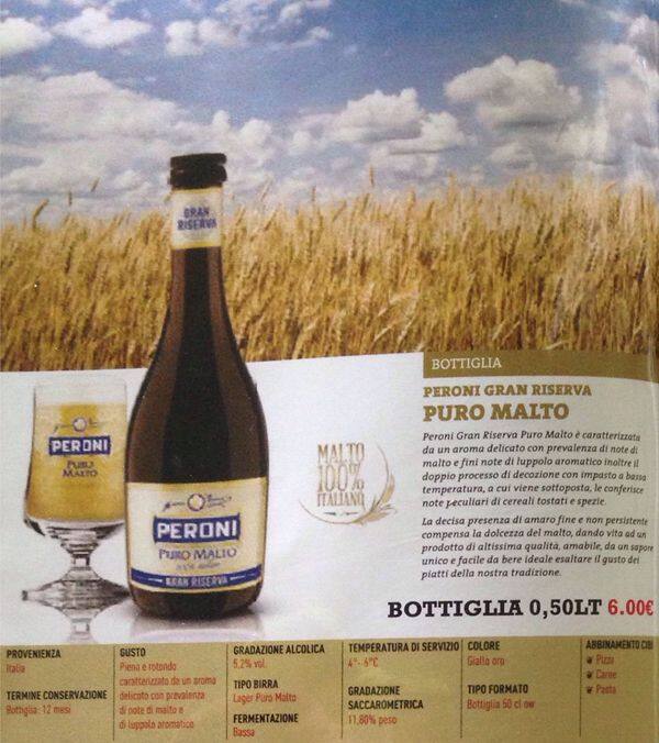 Menu di Pils Pub Arco della Pace 