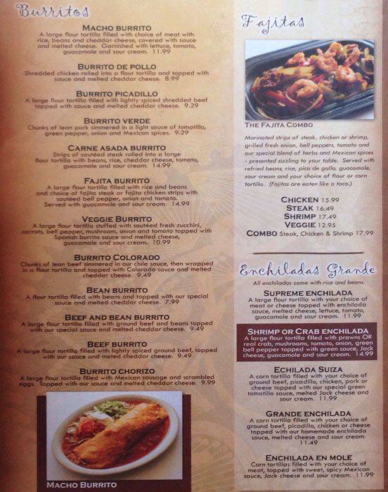 Menu at Mr Jalapeno restaurant, Bonney Lake