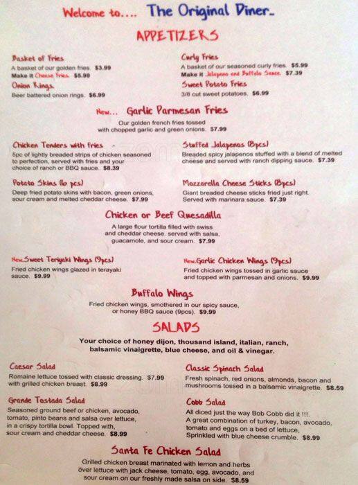 Mel's Pizza menu