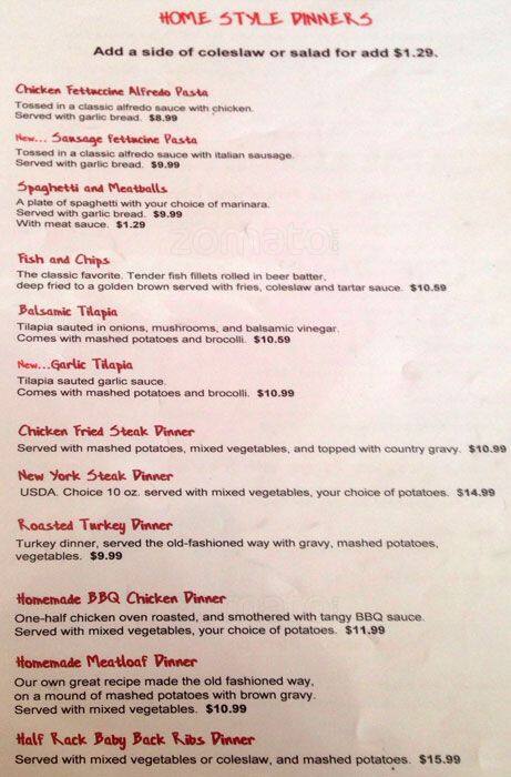 Mel's Pizza menu
