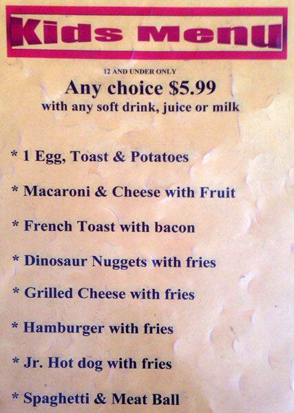 Mel's Pizza menu