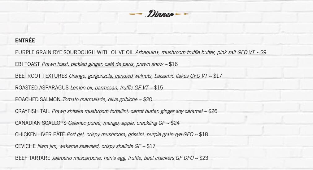 Next Door Bistro Menu Menu For Next Door Bistro Parnell Auckland