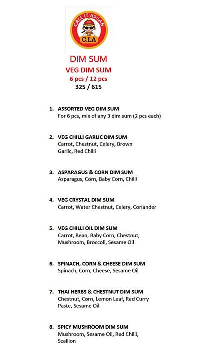 C.I.A Call It Asiian menu