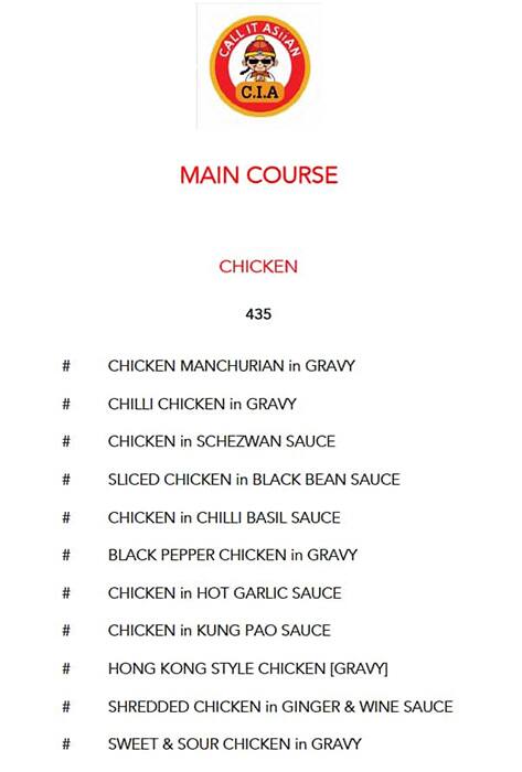 C.I.A Call It Asiian menu