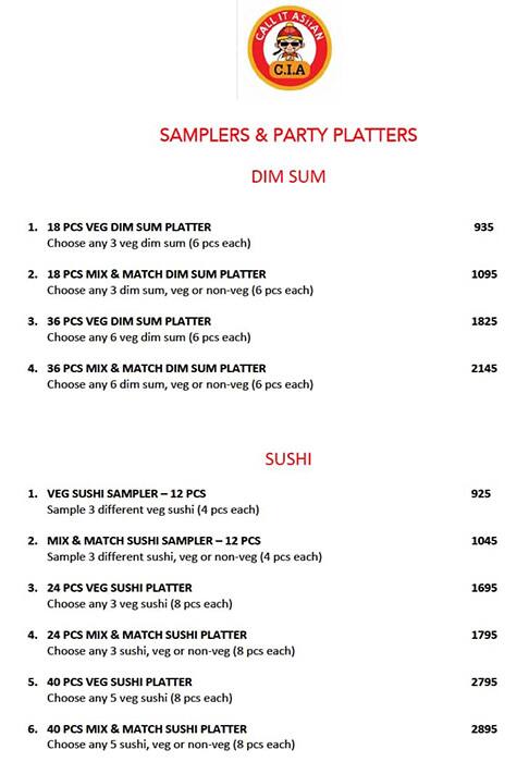 C.I.A Call It Asiian menu