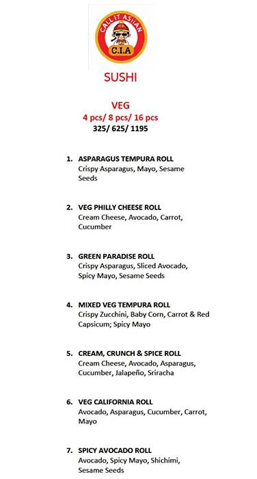 C.I.A Call It Asiian menu