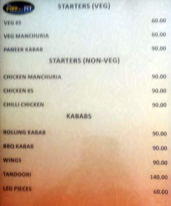 The Fire Pit Menu Menu For The Fire Pit Kothapet Hyderabad Zomato