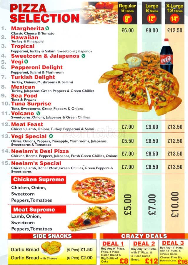 Neelam's Kebab House Menu Zomato UK