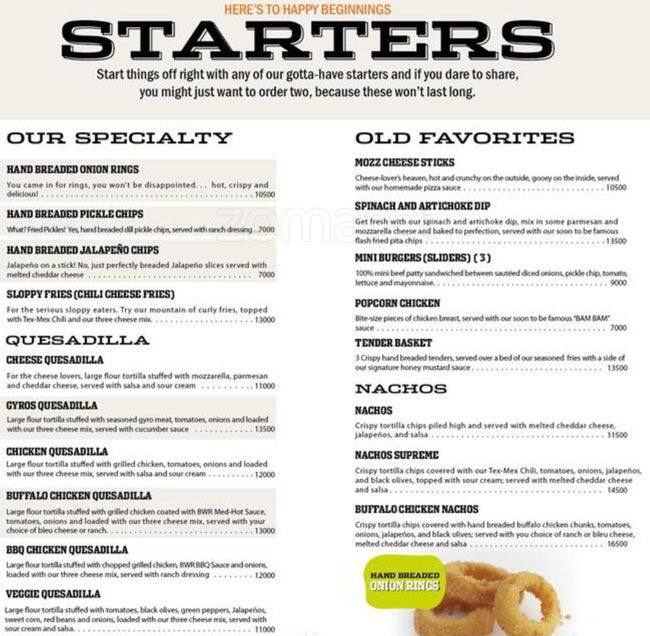 Buffalo Wings & Rings Menu Zomato Lebanon