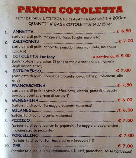 Menu di Superciccio 