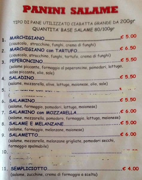 Menu di Superciccio 
