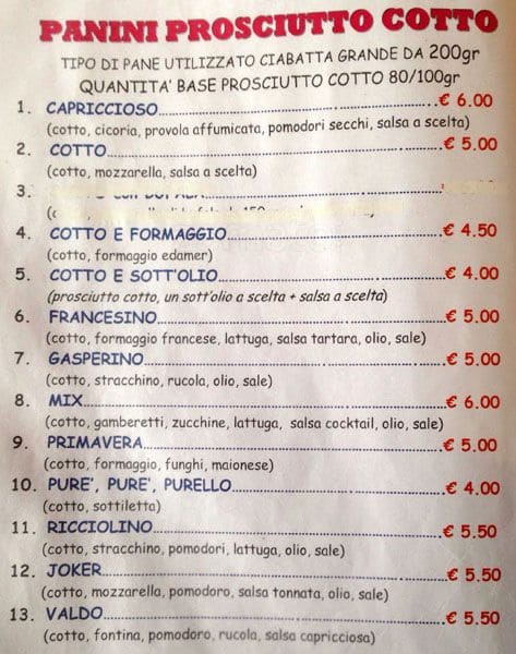 Menu di Superciccio 