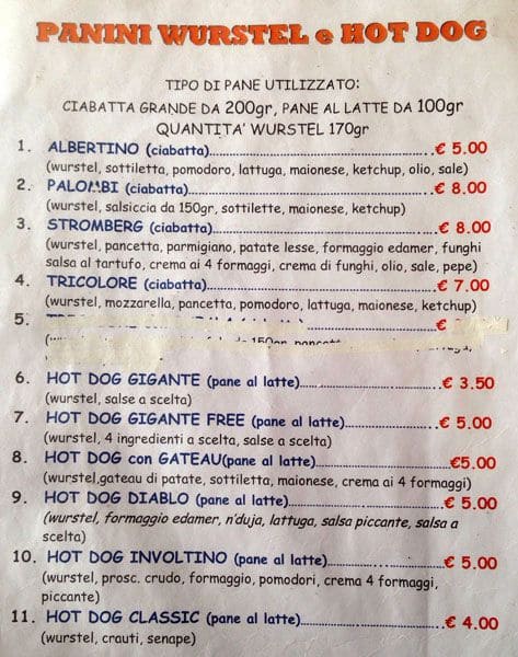 Menu di Superciccio 