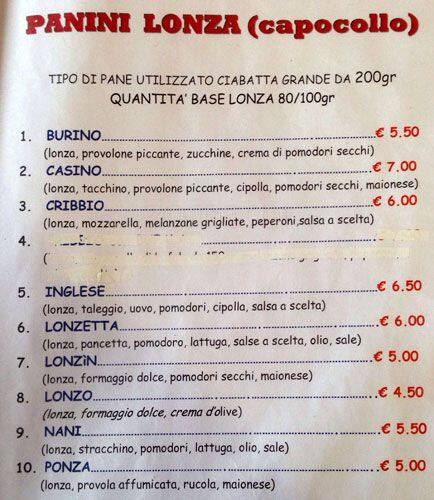 Menu di Superciccio 