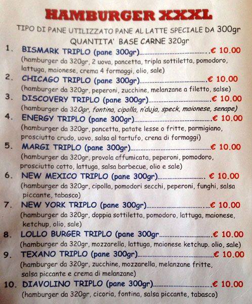 Menu di Superciccio 