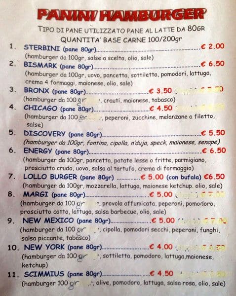 Menu di Superciccio 