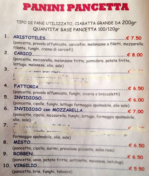 Menu di Superciccio 