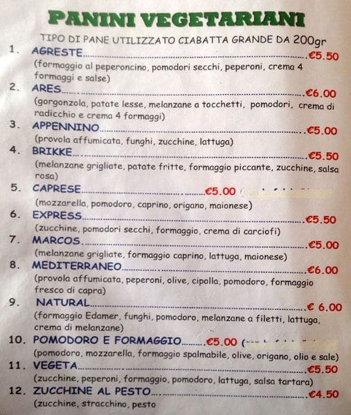 Menu di Superciccio 