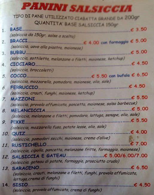 Menu di Superciccio 
