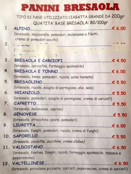 Menu di Superciccio 