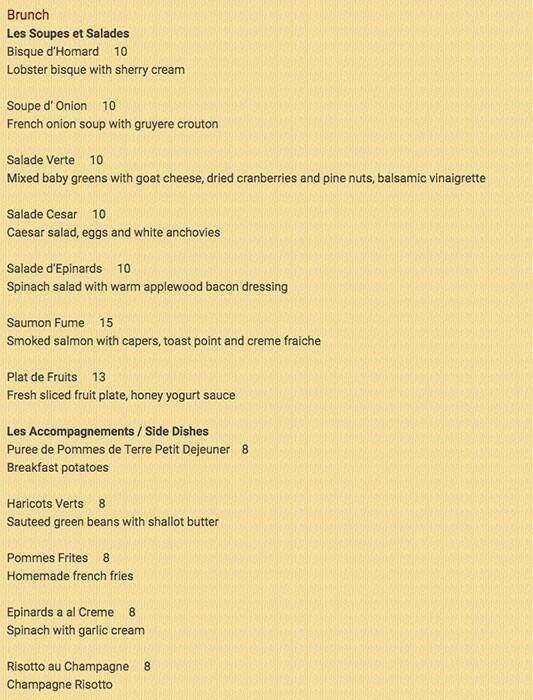 Menu at Bistro L'Hermitage restaurant, Woodbridge